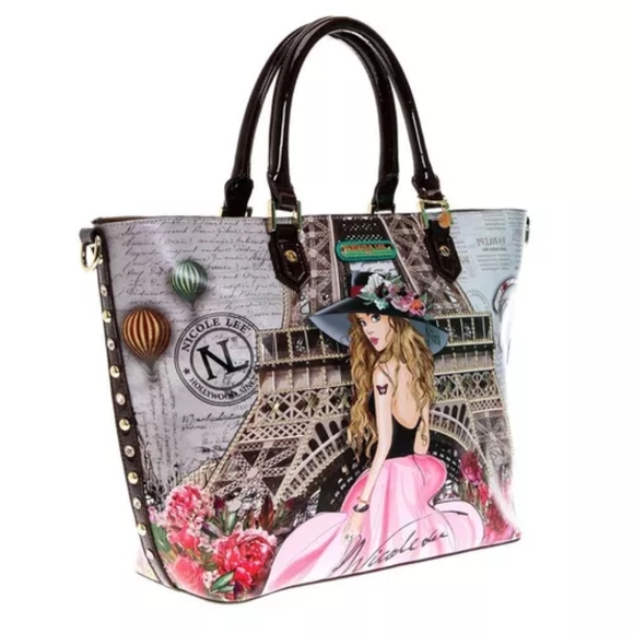 Nicole Lee Vivian Dreams Paris Shopper Tote Handbag.  NWT - Picture 2 of 11